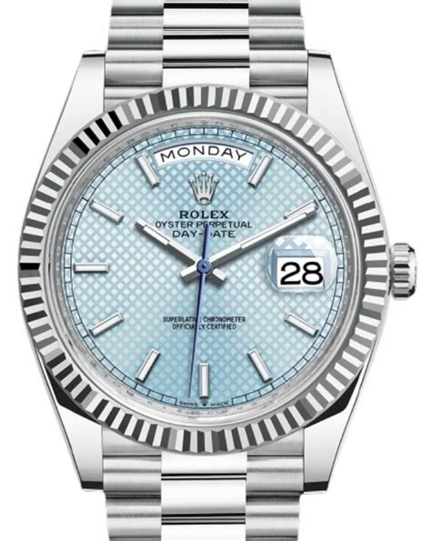 rolex day date 40 platinum ice blue dial